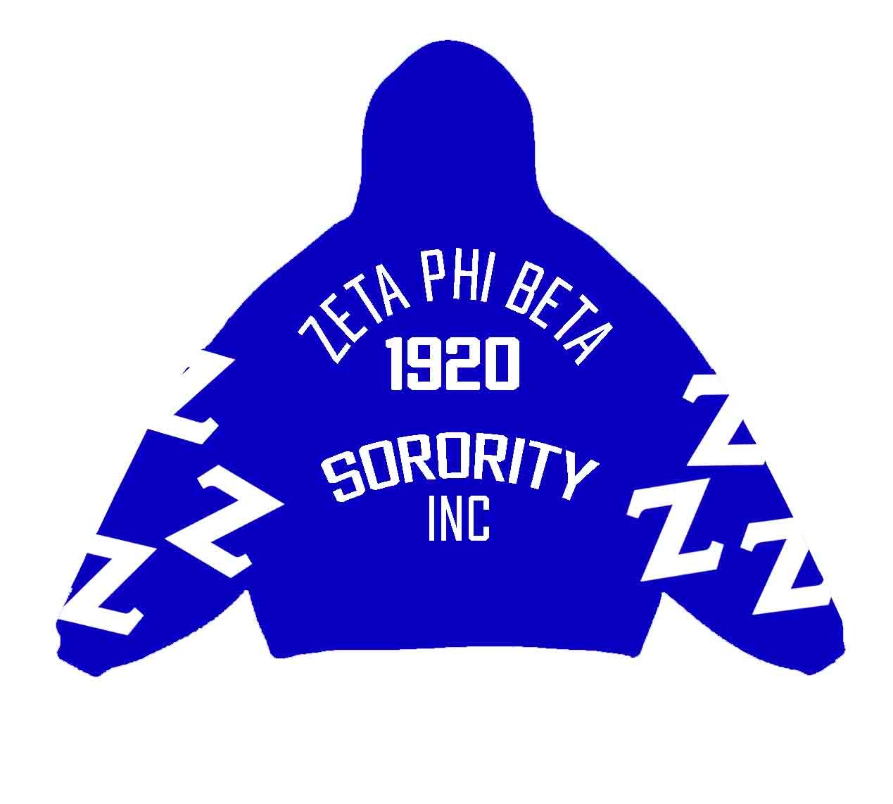 ZETA PHI BETA OVERSIZED SCRAMBLE HOODIE | BLUE/WHITE