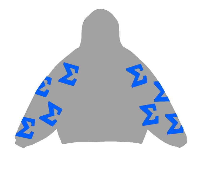 PHI BETA SIGMA OVERSIZED SCRAMBLE HOODIE | GREY/BLUE