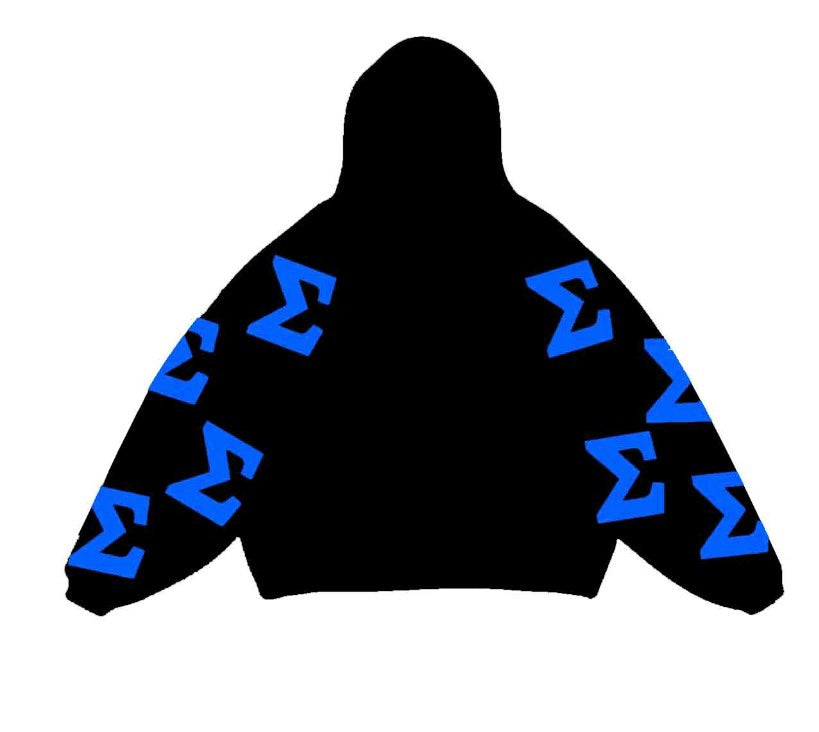 PHI BETA SIGMA OVERSIZED SCRAMBLE HOODIE | BLACK/BLUE