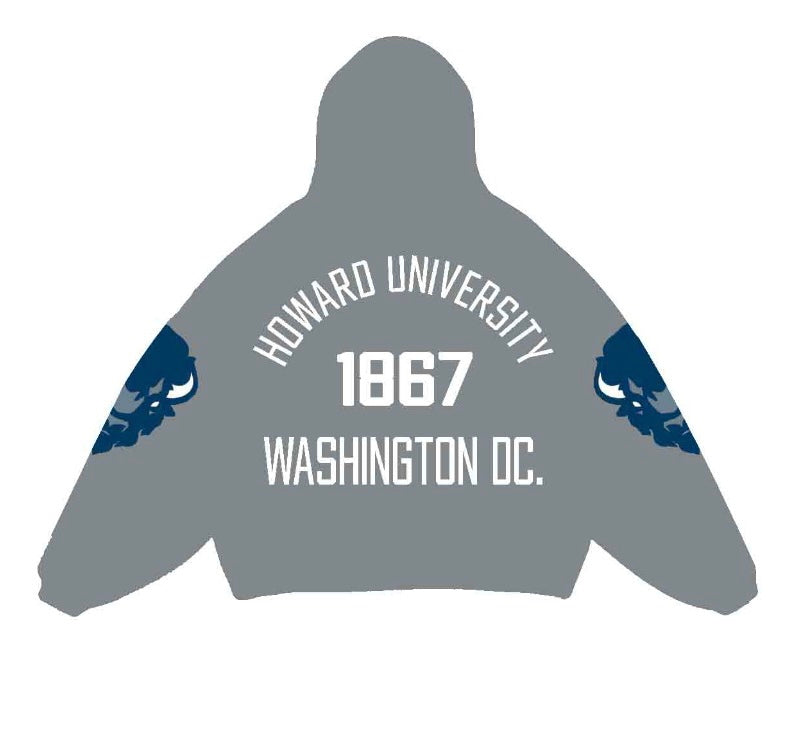 HOWARD UNIVERSITY OVERSIZED LOGO HOODIE | GREY