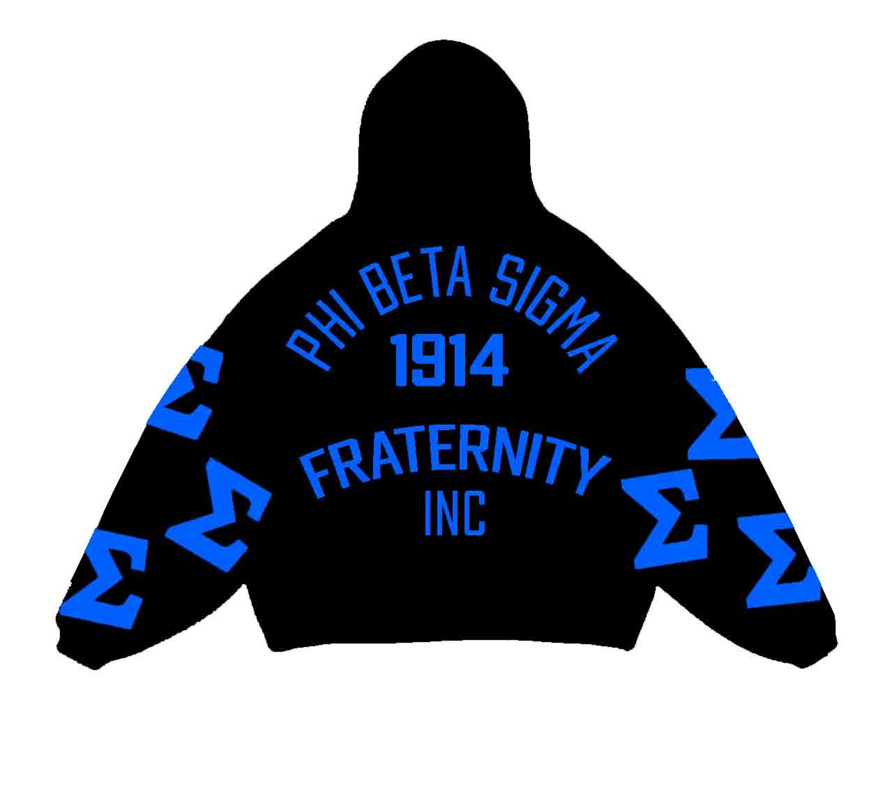 PHI BETA SIGMA OVERSIZED SCRAMBLE HOODIE | BLACK/BLUE
