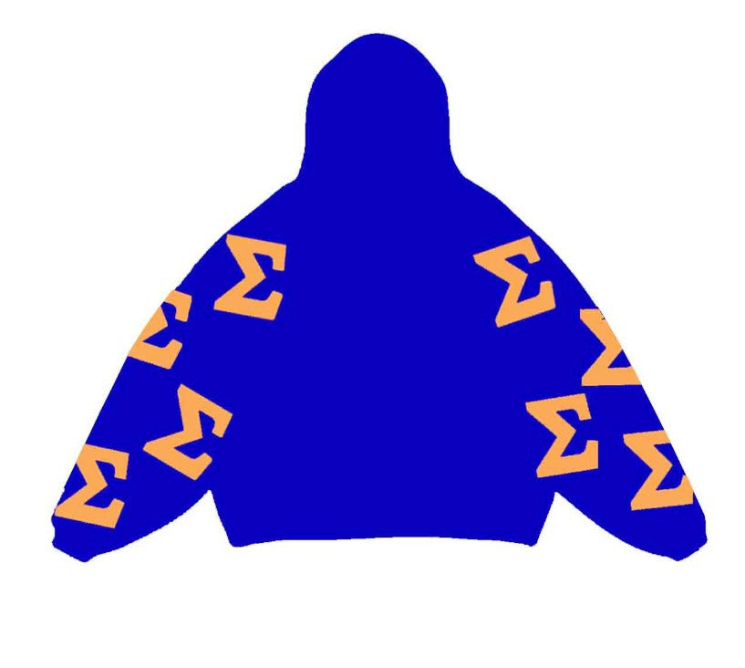 SIGMA GAMMA RHO OVERSIZED SCRAMBLE HOODIE | BLUE/GOLD