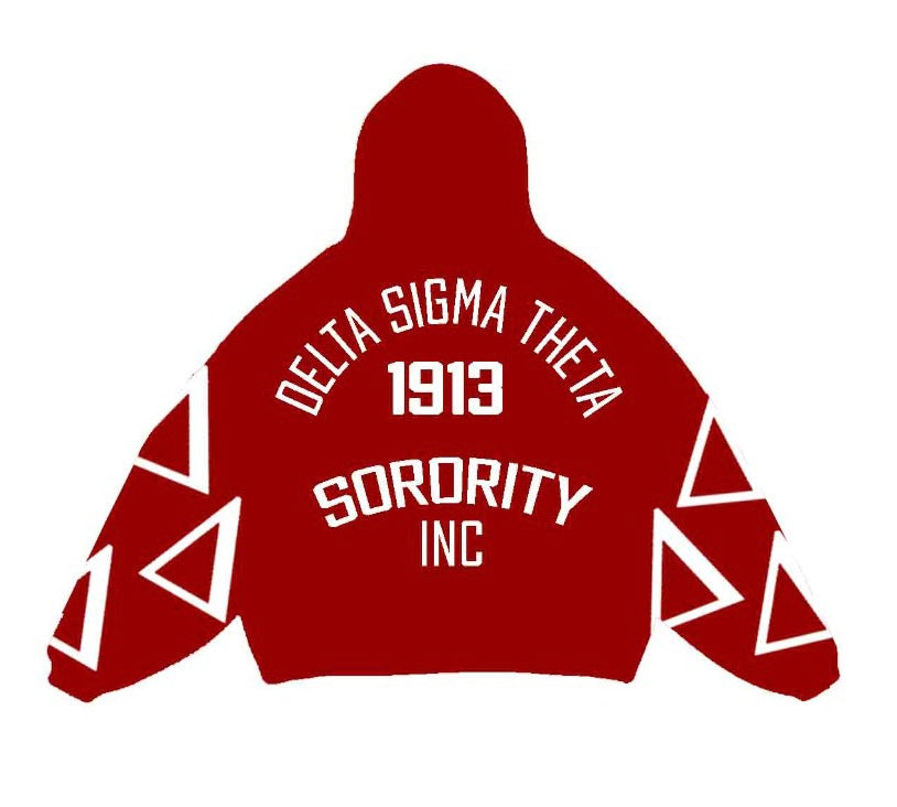 DELTA SIGMA THETA OVERSIZED SCRAMBLE HOODIE | RED/WHITE