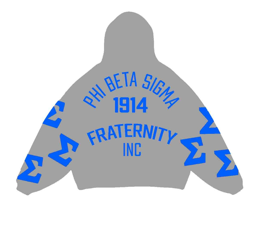 PHI BETA SIGMA OVERSIZED SCRAMBLE HOODIE | GREY/BLUE