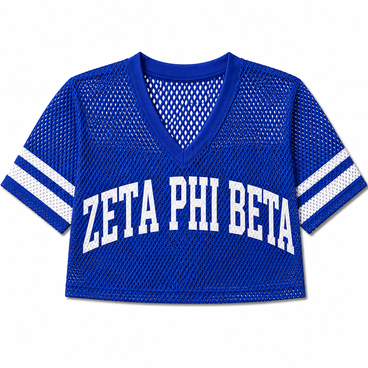 Zeta Phi Beta Cropped Mesh Practice Jersey | BLUE/WHITE