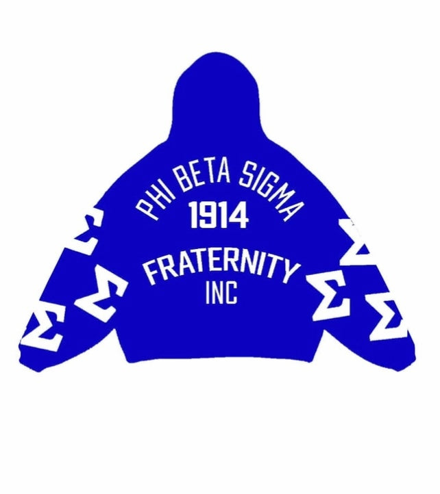 PHI BETA SIGMA OVERSIZED SCRAMBLE HOODIE | BLUE/WHITE
